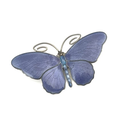 Lot 57 - A Norwegian silver and enamelled butterfly...