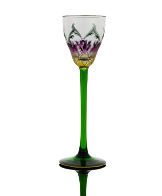 Lot 507 - Theresienthal, a Jugendstil enamelled floral...