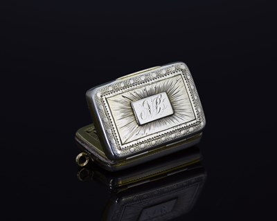 Lot 37 - A George III silver vinaigrette, of rounded...