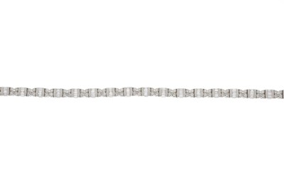 Lot 149 - An 18ct gold diamond line bracelet