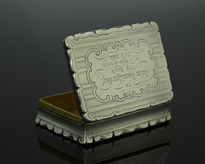 Lot 100 - A Victorian silver snuff box, of rectangular...