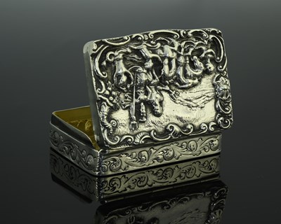 Lot 101 - A Victorian silver snuff box, of rectangular...