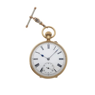 Lot 157 - An 18ct gold open face pocket watch, retailed by J. W. Benson