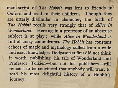 Lot 400 - Tolkien, J.R.R. 'The Hobbit, or There and Back...