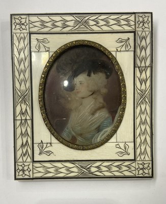 Lot 299 - An 18th century portrait miniature painted to...