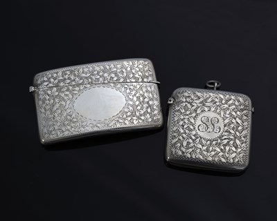 Lot 98 - A George V silver card case, of contoured...
