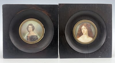 Lot 296 - A pair of 19th-century portrait miniatures,...