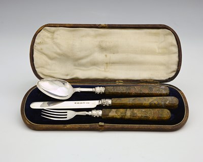 Lot 89 - A Victorian cased Christening set, comprising...