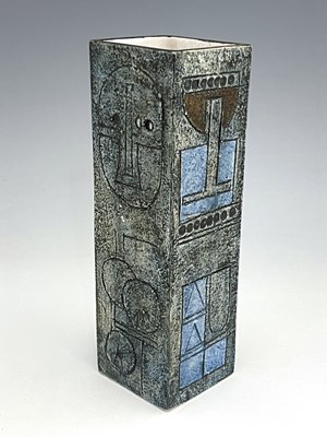 Lot 675 - Linda Taylor for Troika, an art pottery cuboid...