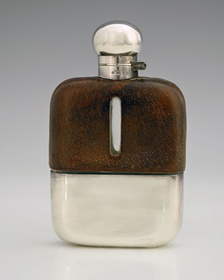 Lot 10 - A twentieth-century plated hip flask, of...