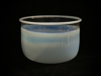 Lot 269 - A Boda Modernist glass blue opal bowl,...