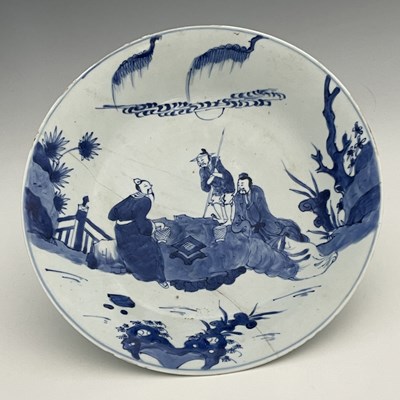 Lot 376 - A Chinese blue and white plate, Kangxi,...