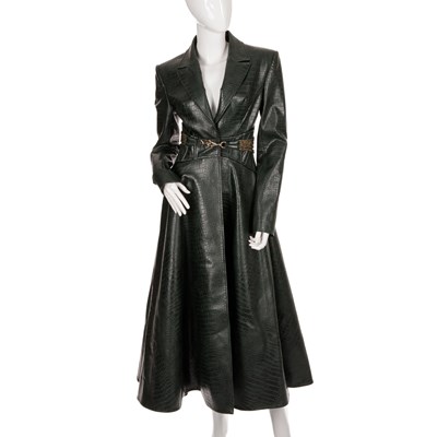 Lot 445 - Mithridate, a crocodile-effect vegan leather coat