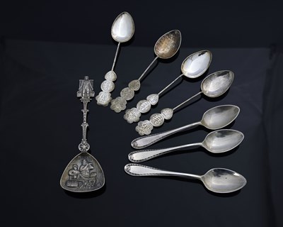 Lot 201 - A group of twentieth-century silver spoons, to...