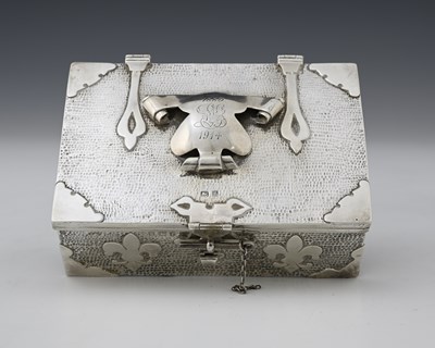 Lot 62 - An Arts and Crafts silver jewel casket, J. T....