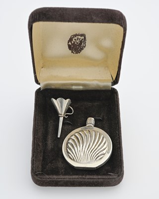 Lot 211 - An Elizabeth II silver scent flask and funnel,...