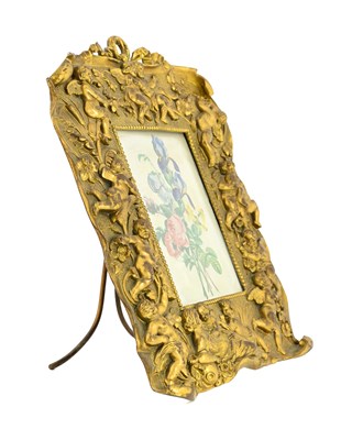 Lot 130 - A French ormolu picture frame, cast in high...