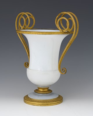 Lot 354 - An Empire period ormolu mounted opaline glass...