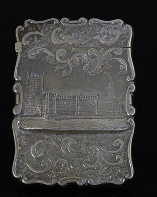 Lot 230 - A Victorian silver castletop card case, of...