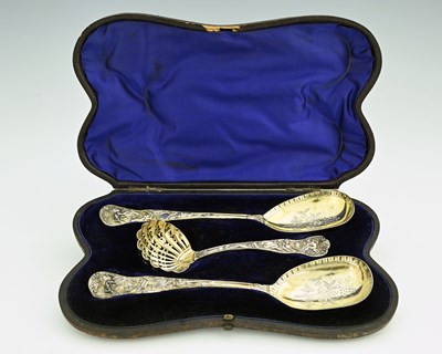 Lot 238 - A Victorian silver-gilt Bacchanalian pattern...