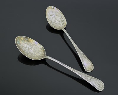 Lot 239 - A pair of Victorian silver Old English pattern...