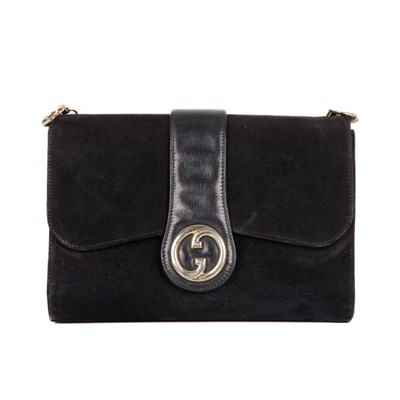 Lot 274 - Gucci, a vintage navy blue handbag