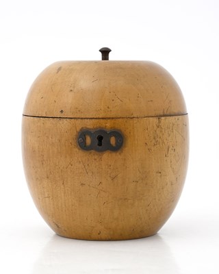 Lot 141 - A George III turned fruitwood tea caddy, circa...