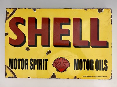 Lot 257B - A Shell enamelled metal advertising sign,...