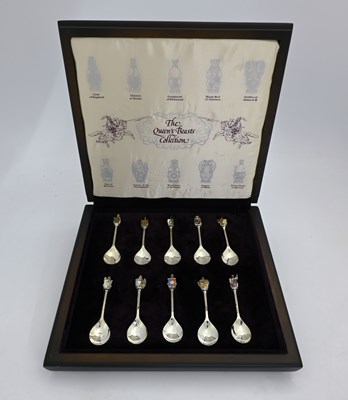 Lot 50 - A cased set of ten Elizabeth II silver spoons,...