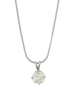 Lot 80 - An old-cut diamond single-stone pendant, with 18ct gold chain