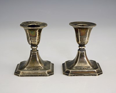 Lot 306 - A pair of George VI Art Deco style silver...