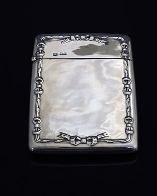 Lot 368 - A George V silver card case, of rounded...