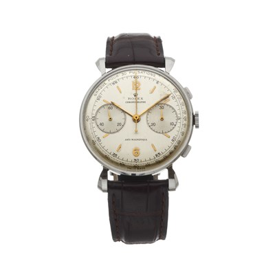 Lot 173 - Rolex, a rare and early chronograph wrist watch, circa 1948