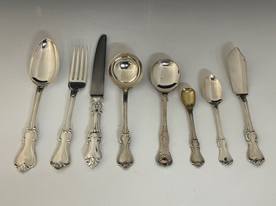 Lot 381 - A Victorian composite set of hallmarked silver...