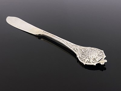 Lot 130 - Omar Ramsden, an Arts and Crafts silver butter...