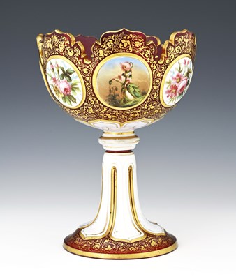 Lot 361 - A 19th century Bohemian cased glass pedestal...