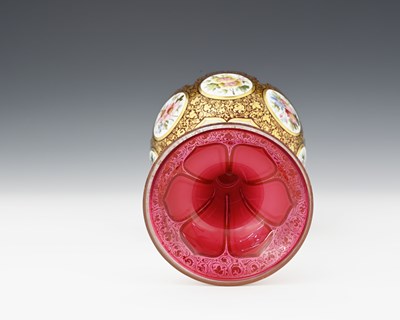 Lot 361 - A 19th century Bohemian cased glass pedestal...