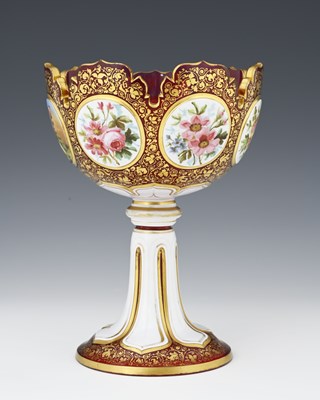 Lot 361 - A 19th century Bohemian cased glass pedestal...