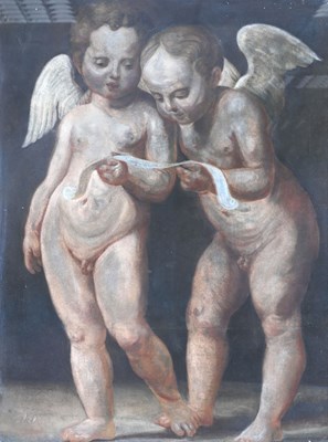 Lot 201 - After Raphael, a pair of winged cherubs,...