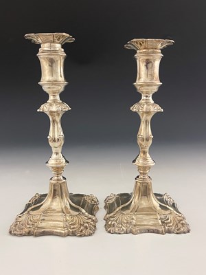 Lot 343 - A pair of Elizabeth II silver candlesticks,...