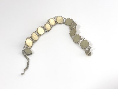Lot 263 - A 14 carat gold filigree bracelet, each link...