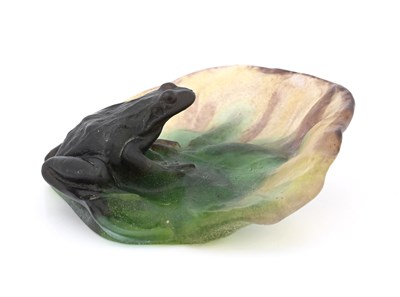 Lot 445 - Daum, a pate de verre glass sculptural dish,...