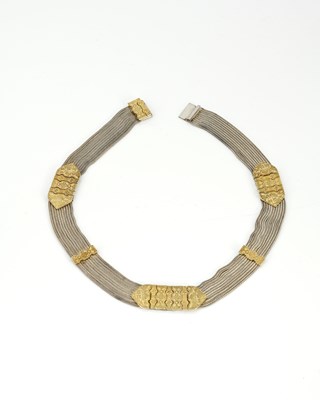 Lot 24 - A Middle Eastern silver and parcel gilt choker...