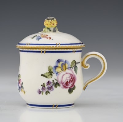 Lot 451 - A Sevres porcelain custard cup (pot a jus),...