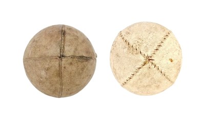 Lot 694 - A 19th century 'Game of Fives' ball, feather...