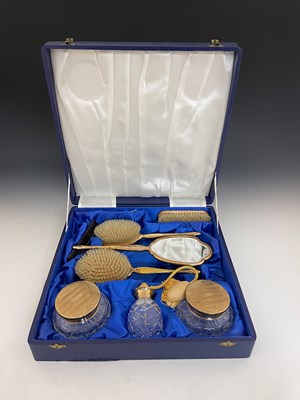 Lot 321 - An Elizabeth II cased silver gilt-mounted...