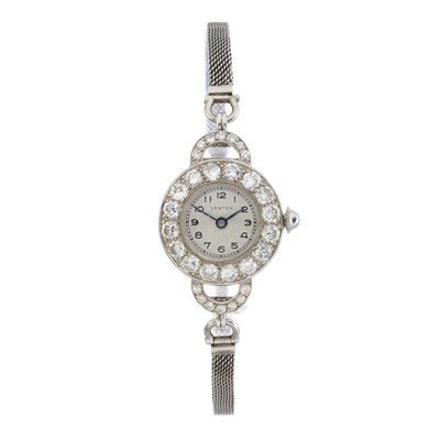 Lot 266 - Vertex, an early 20th century platinum diamond cocktail watch