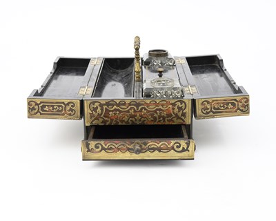 Lot 128 - A 19th century Boulle work ink casket, cuboid...