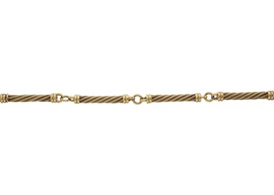 Lot 112 - Wellendorff (attr.), an 18ct gold bar-link rope bracelet