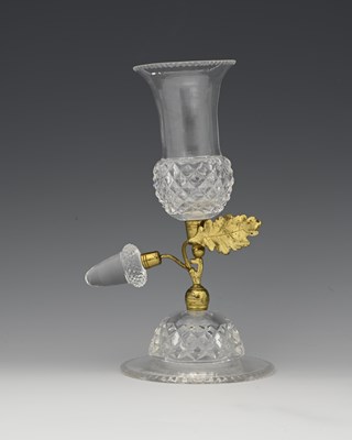 Lot 364 - A Regency style gilt metal and cut glass vase,...